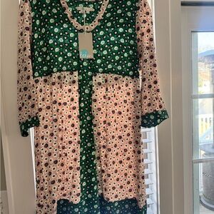 Boden Green and Pink Floral Dress - perfect for Spring - with tags